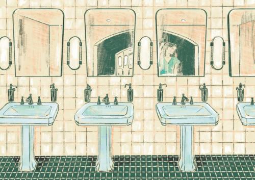A scene in restroom